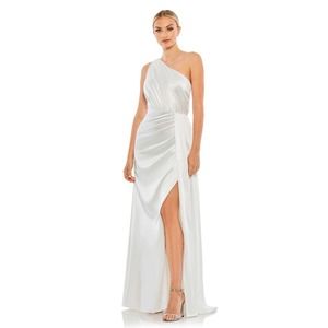 MAC DUGGAL Ieena Draped One Shoulder Satin Gown Size 14 26654 $398